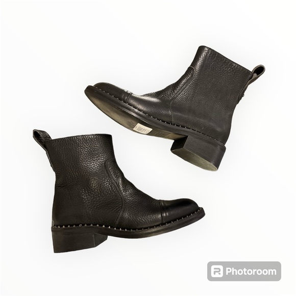 Zadig & Voltaire Empress Clous Textured Leather Ankle Boots Size 36 (US 5) Black - Picture 10 of 13